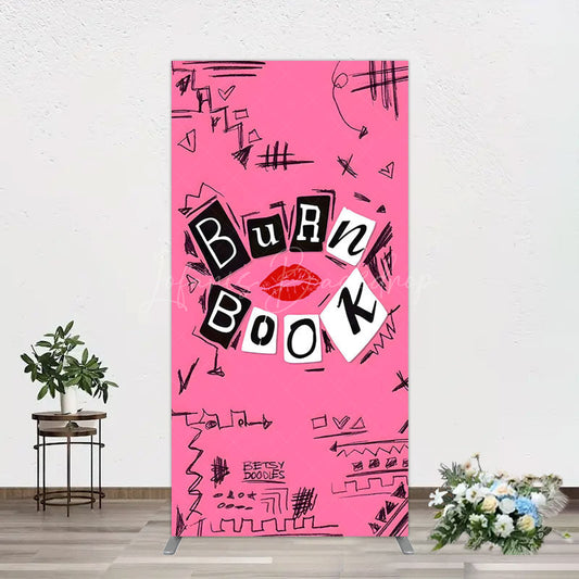 Lofaris Pink Mean Girls Burn Book Birthday Rectangle Backdrop