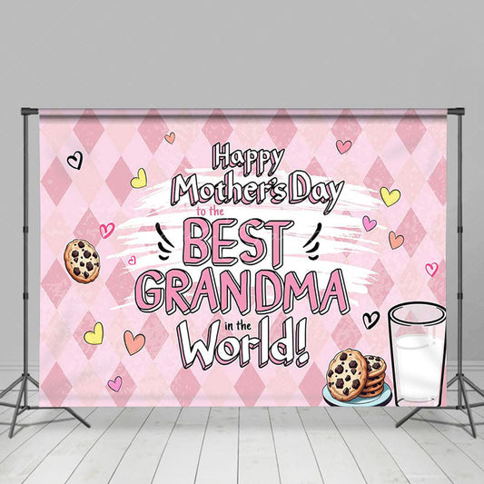Lofaris Pink Milk Cookie Best Grandma Mothers Day Backdrop
