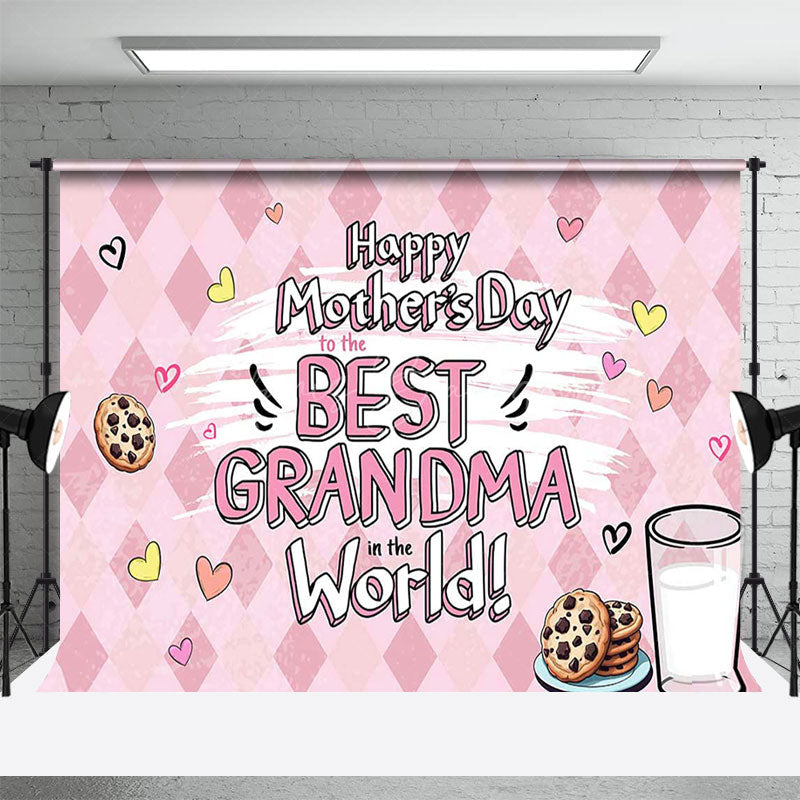 Lofaris Pink Milk Cookie Best Grandma Mothers Day Backdrop