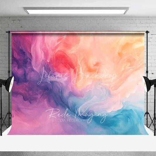 Lofaris Pink Purple and Blue Abstract Flowing Watercolor Backdrop Artistic Photography Background for Portrait