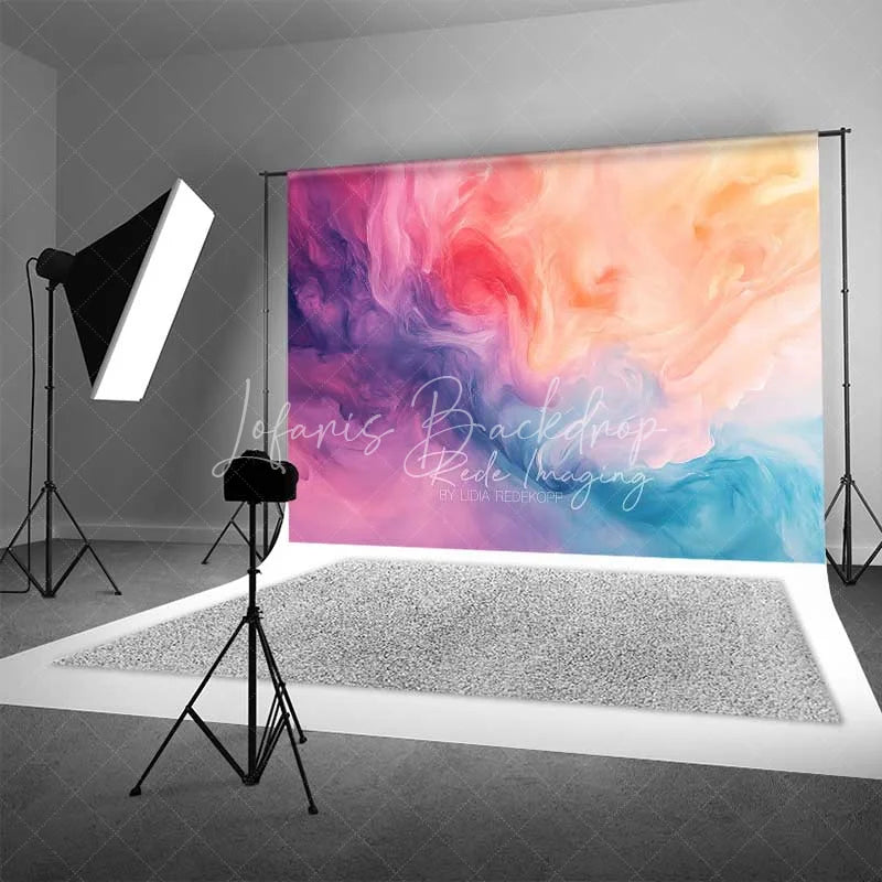 Lofaris Pink Purple and Blue Abstract Flowing Watercolor Backdrop Artistic Photography Background for Portrait