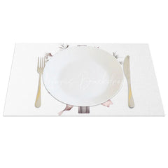 Lofaris Pink Purple Floral Cross Set of 4 Placemats Elegant Ribbon Religious Table Mats First Communion Easter Decoration