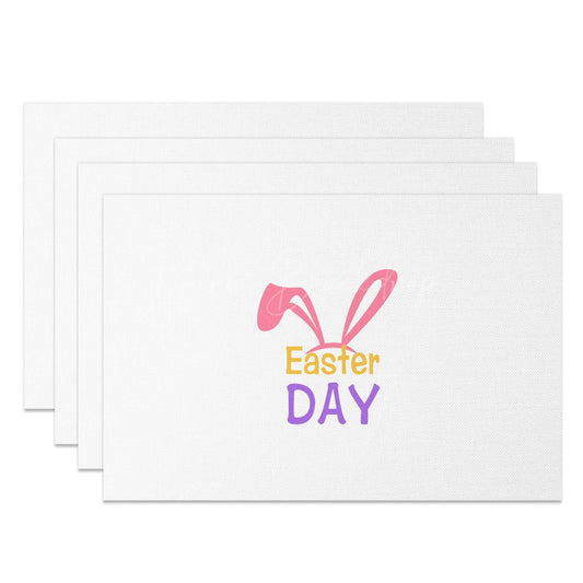 Lofaris Pink Rabbit Ears Hapyy Easter Day Set Of 4 Placemats