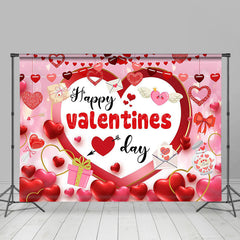 Lofaris Pink Romantic Balloons Happy Valentines Day Backdrop