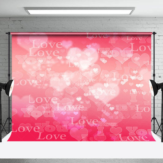 Lofaris Pink Romantic Heart Love You Valentines Day Backdrop