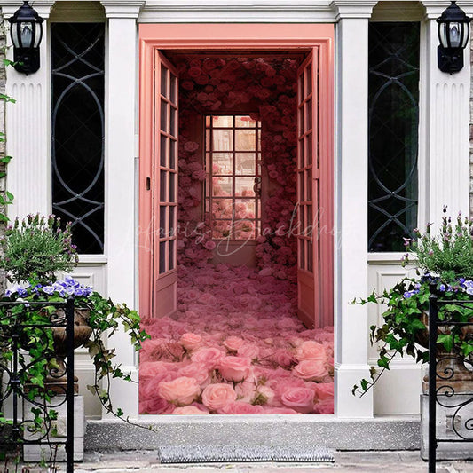 Lofaris Pink Room Romantic Rose Valentines Day Door Cover