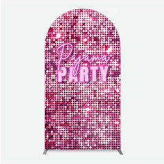 Lofaris Pink Sequin Pajama Party Arch Backdrop Glitter Girls Sleepover Photography Background