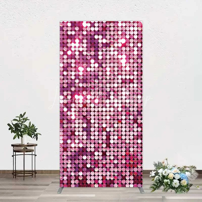 Lofaris Pink Sequin Rectangle Backdrop Magenta Glitter Texture Photography Background for Party