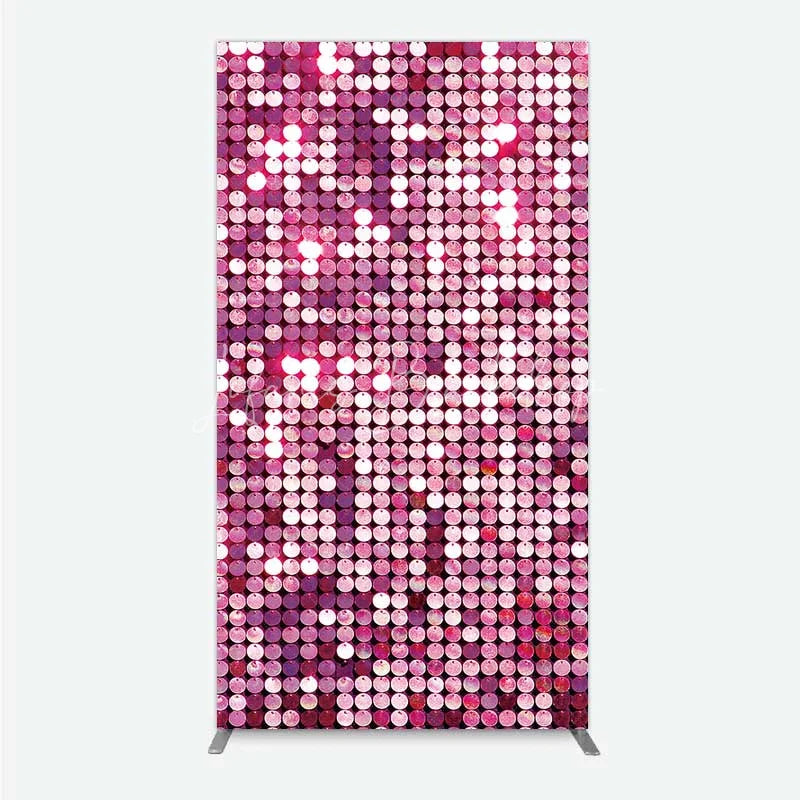 Lofaris Pink Sequin Rectangle Backdrop Magenta Glitter Texture Photography Background for Party