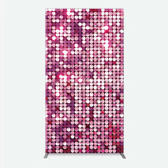 Lofaris Pink Sequin Rectangle Backdrop Magenta Glitter Texture Photography Background for Party