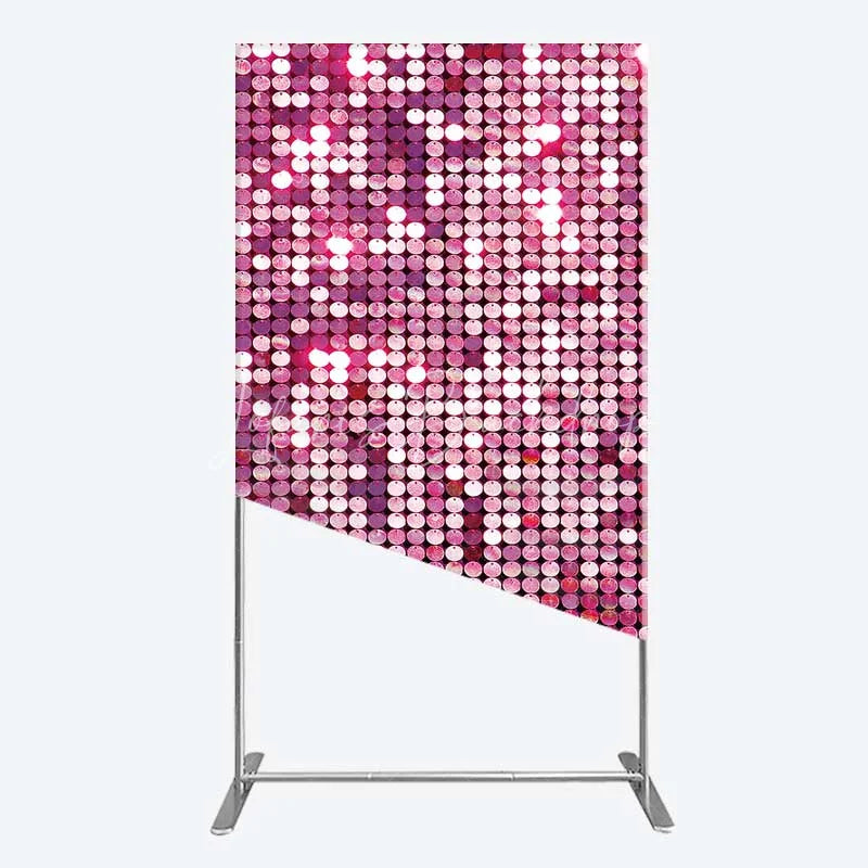 Lofaris Pink Sequin Rectangle Backdrop Magenta Glitter Texture Photography Background for Party