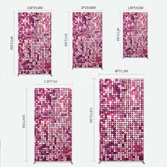 Lofaris Pink Sequin Rectangle Backdrop Magenta Glitter Texture Photography Background for Party