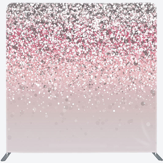 Lofaris Pink Silver Glitter Party Square Tension Backdrop