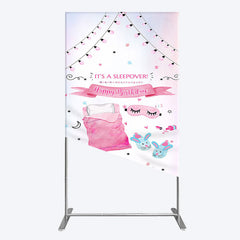 Lofaris Pink Sleepover Night Sweet Birthday Rectangle Backdrop