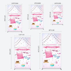 Lofaris Pink Sleepover Night Sweet Birthday Rectangle Backdrop