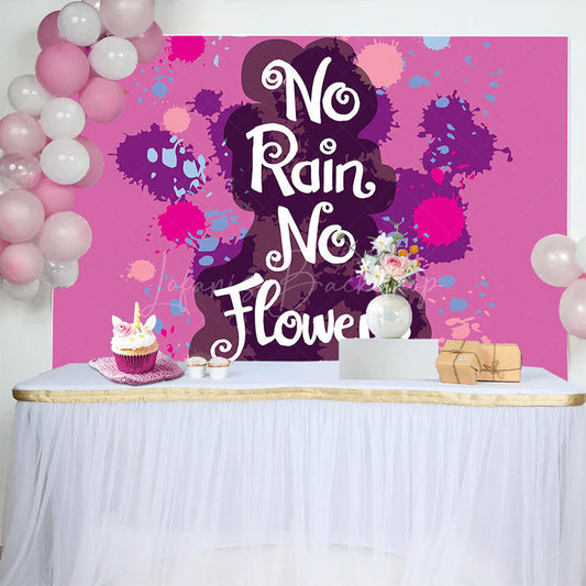 Lofaris Pink Splash No Rain Flowers Baby Shower Backdrop