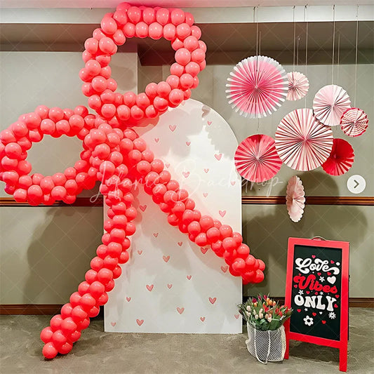 Lofaris Pink Sweet Heart Girls Birthday Arch Backdrop