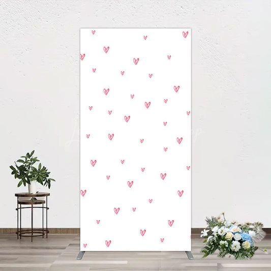 Lofaris Pink Sweet Heart Girls Birthday Rectangle Backdrop