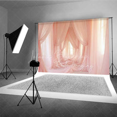Lofaris Pink Tulle Curtains Maternity Photography Backdrop Soft Fabric Drapes Dreamy Room Background Elegant Pregnancy Photo Prop