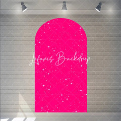 Lofaris Pink Twinkle Little Star Arch Backdrop for Girl Baby Shower Birthday Party Decorations Polyester Fabric Wall Decor