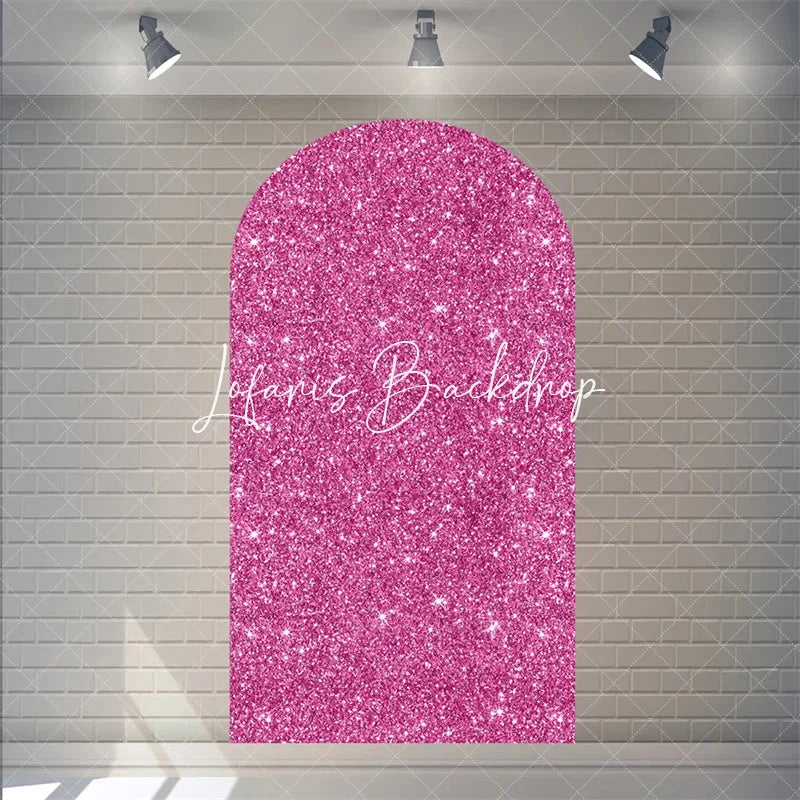 Lofaris Pink Twinkle Little Star Arch Backdrop for Girl Baby Shower Birthday Party Decorations Polyester Fabric Wall Decor