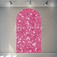 Lofaris Pink Twinkle Little Star Arch Backdrop for Girl Baby Shower Birthday Party Decorations Polyester Fabric Wall Decor