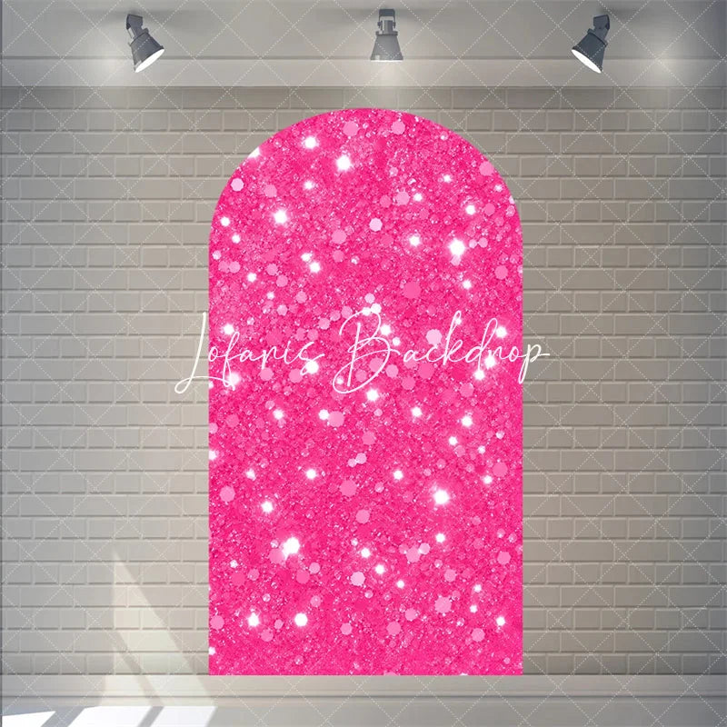 Lofaris Pink Twinkle Little Star Arch Backdrop for Girl Baby Shower Birthday Party Decorations Polyester Fabric Wall Decor