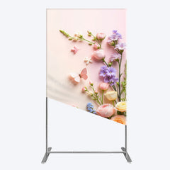 Lofaris Pink Wall Colorful Bouquet Birthday Rectangle Backdrop