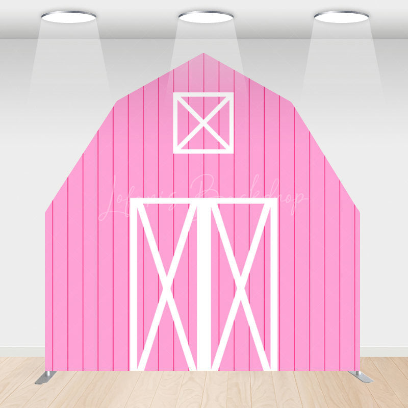 Lofaris Pink White Wooden Barn Door Arch Backdrop For Party