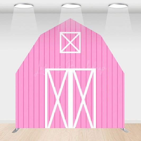 Lofaris Pink White Wooden Barn Door Arch Backdrop For Party