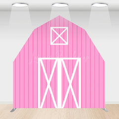 Lofaris Pink White Wooden Barn Door Arch Backdrop For Party