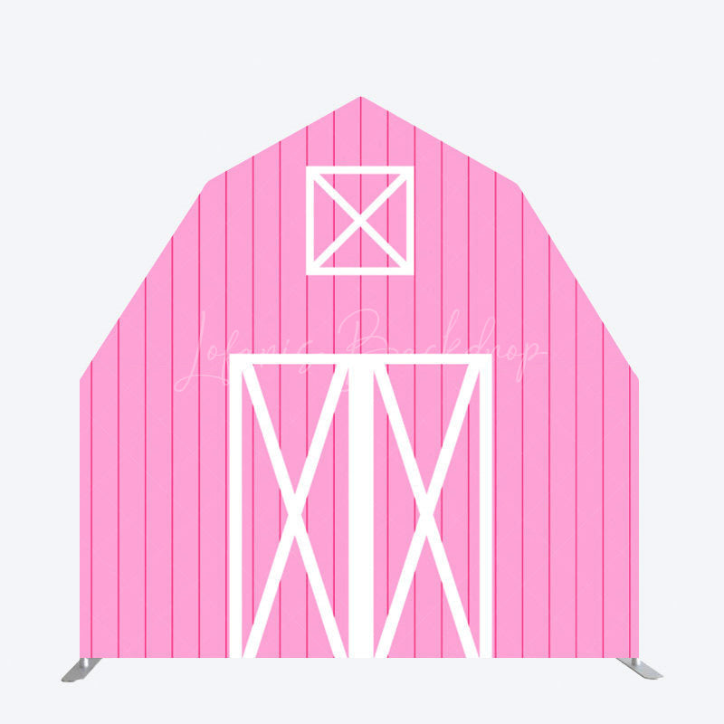 Lofaris Pink White Wooden Barn Door Arch Backdrop For Party