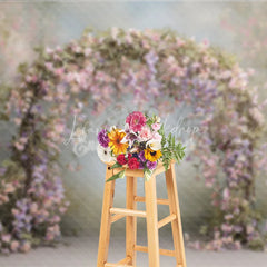Lofaris Pink Wisteria Floral Arch Backdrop Wedding Garden Photo Prop Spring Purple Flower Bridal Shower Decor