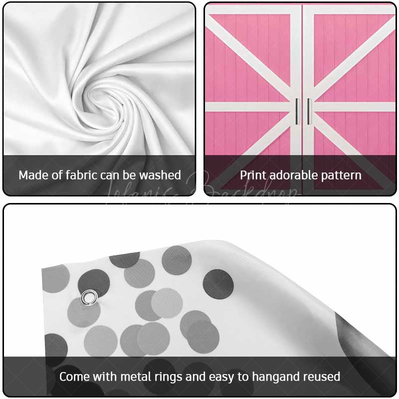 Lofaris Pink Wooden Barn Door Cowgirl Garage Banner