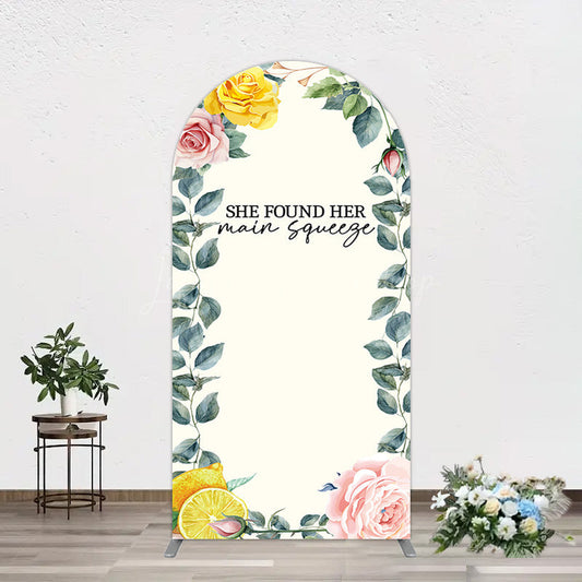 Lofaris Plant Floral Main Squeeze Lemon Wedding Arch Backdrop
