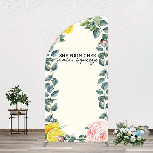 Lofaris Plant Floral Main Squeeze Lemon Wedding Half Moon Arch Backdrop