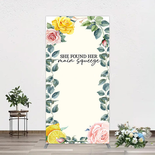 Lofaris Plant Floral Main Squeeze Lemon Wedding Rectangle Backdrop