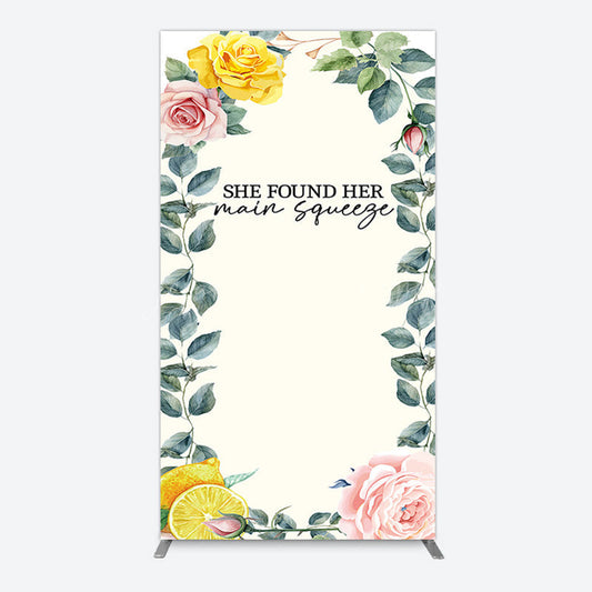 Lofaris Plant Floral Main Squeeze Lemon Wedding Rectangle Backdrop