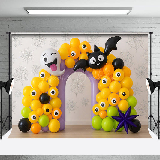 Lofaris Playful Halloween Balloon Arch Cake Smash Backdrop