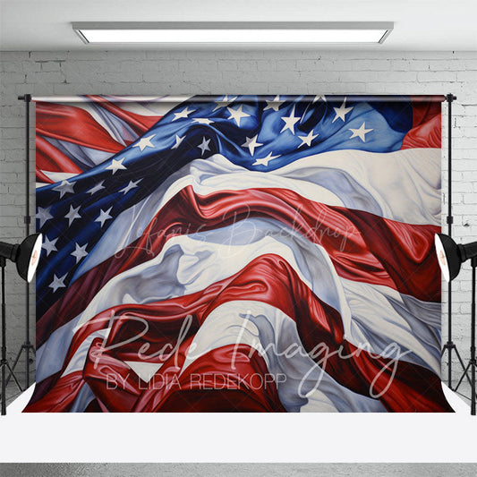 Lofaris Pleated American Flag Independence Day Photo Backdrop