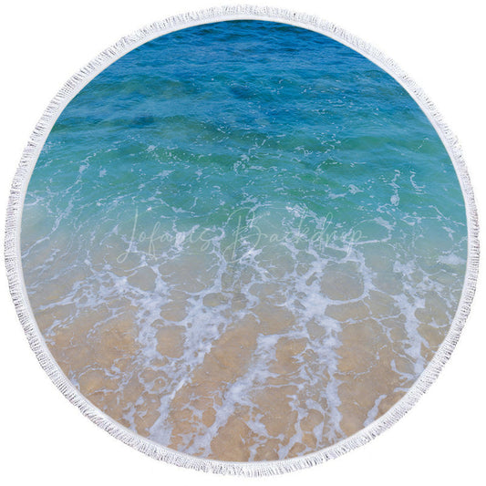 Lofaris Poolside Relaxation Colorful Summer Round Beach Towel