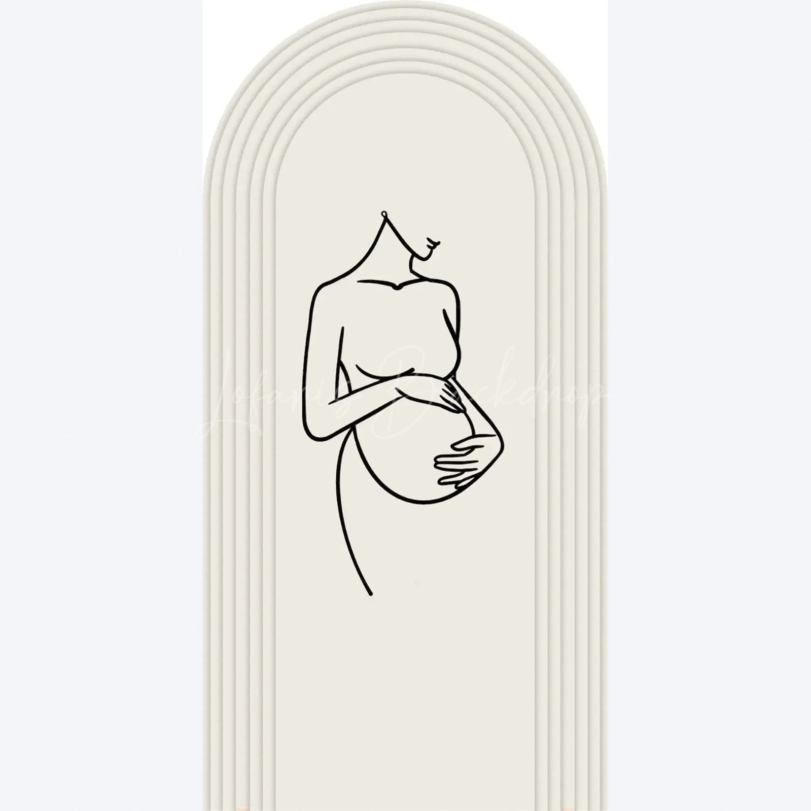 Lofaris Pregnancy Silhouette Boho Backdrop Elegant Expected Parents Baby Shower Arch Gender Neutral Maternity Photo Booth Decor