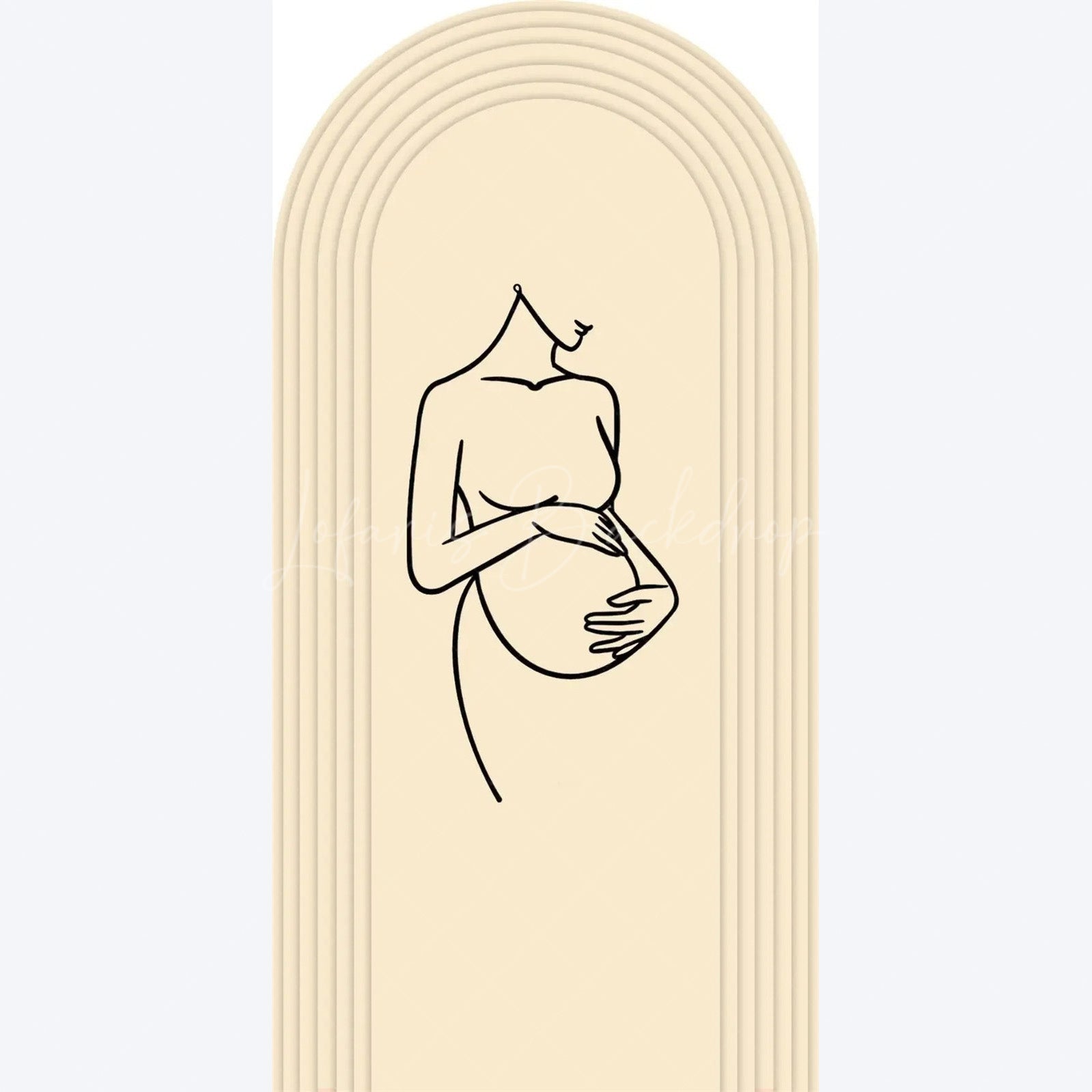 Lofaris Pregnancy Silhouette Boho Backdrop Elegant Expected Parents Baby Shower Arch Gender Neutral Maternity Photo Booth Decor