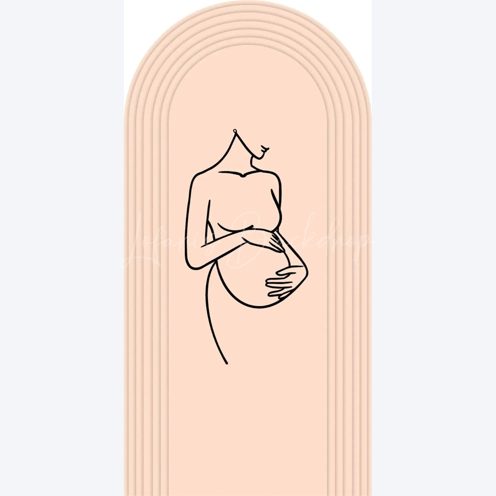 Lofaris Pregnancy Silhouette Boho Backdrop Elegant Expected Parents Baby Shower Arch Gender Neutral Maternity Photo Booth Decor
