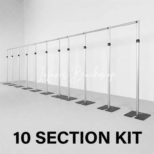 Lofaris Premium 100x10ft Pipe and Drape Stand Metal Kit for Wedding Party Studio Backdrops