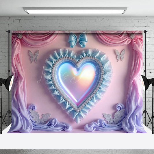 Lofaris Princess Colorful Laser Hearts Cake Smash Backdrop