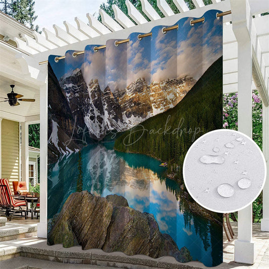 Lofaris Printed Natural Scenery Waterproof Outdoor Curtains For Porch