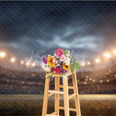 Lofaris Professional Sports Stadium Backdrop Night Game Floodlights Green Football Field Photography Day Party