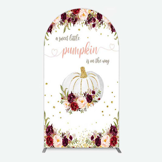 Lofaris Pumpkin On The Way Floral Baby Shower Arch Backdrop