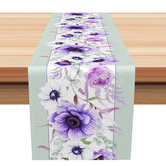 Lofaris Purple 3D Floral Bloom Table Runner Abstract Botanical Garden Decor Elegant Spring or Summer Kitchen Linen